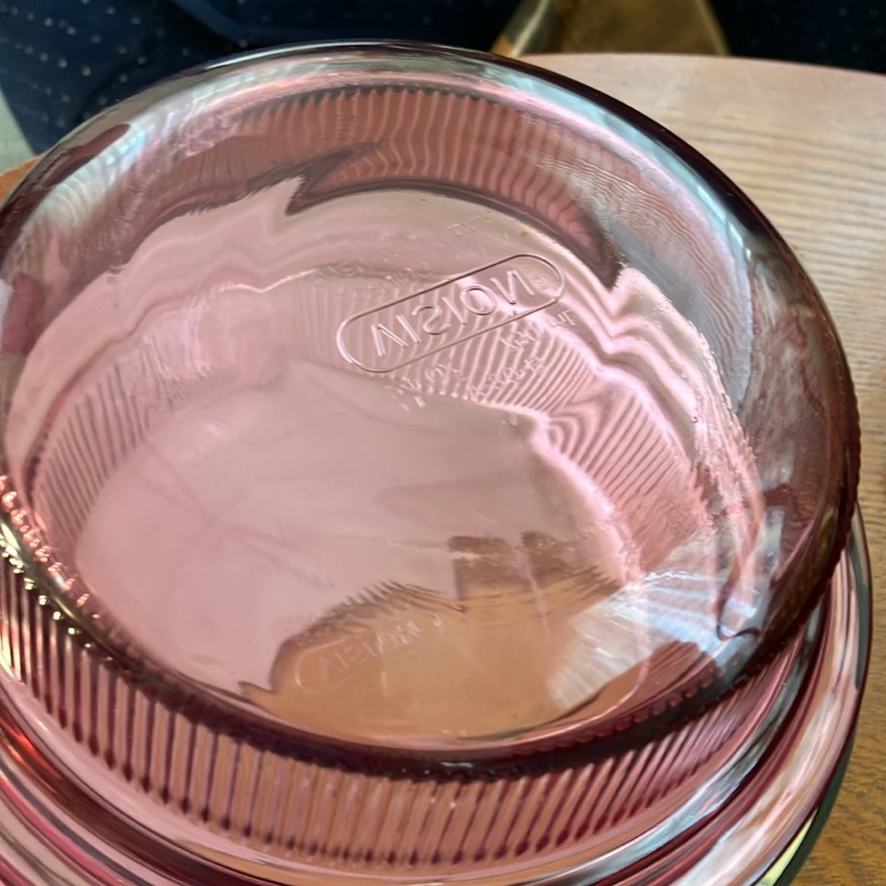 VINTAGE CORNING VISION CRANBERRY 24oz RIBBED LIDDED CASSEROLE DISH V-30-B - Picture 10 of 11